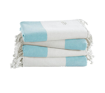 Set of 4 Herringbone Turkish Beach Towels - Plume