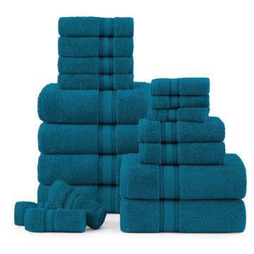 18 Piece 100% Cotton Towel Set 550GSM - Sea Port