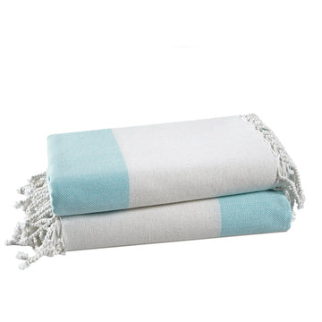 Set of 2 Herringbone Turkish Beach Towels - Plume