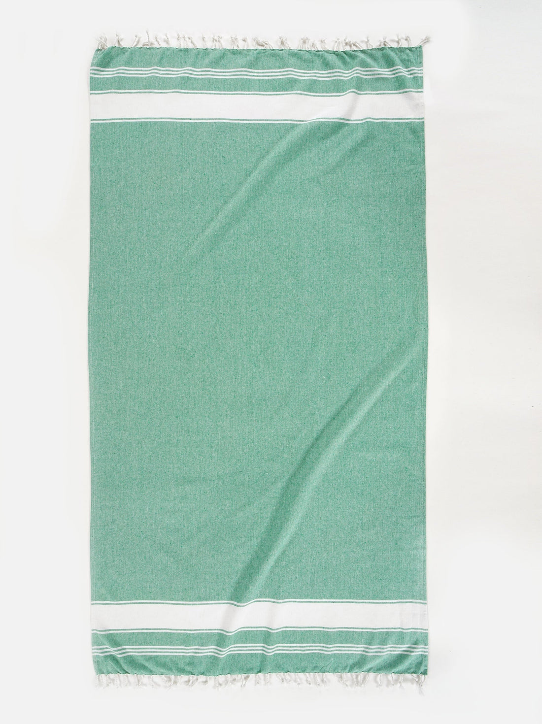 Set of 4 Chambray Turkish Beach Towels - Jade Green