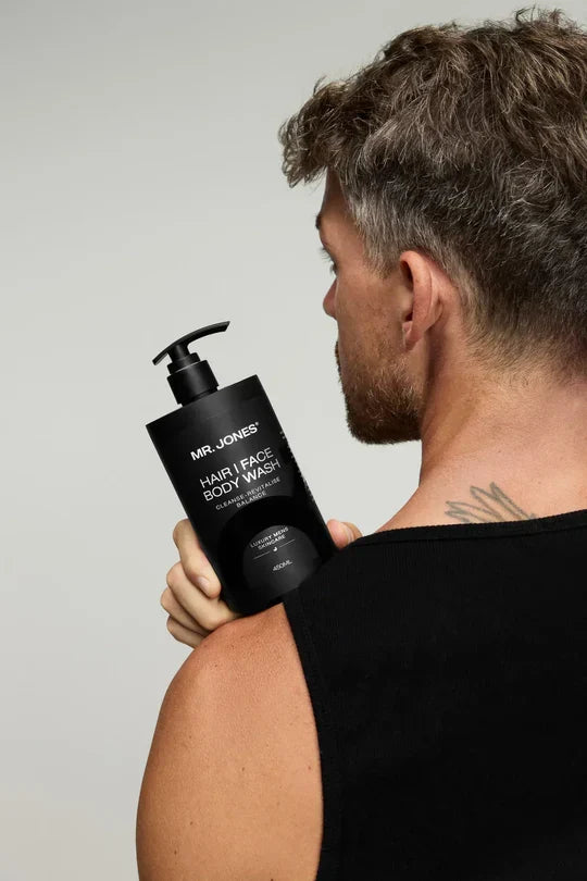 The Six Pack Men’s Complete Skincare Set featuring cleanser, moisturizer, exfoliator, serum, eye cream, and face mask for men’s daily grooming and skincare routine.