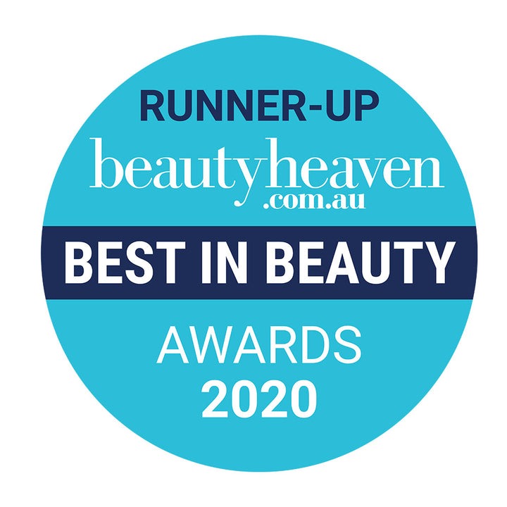 Badge for 'Runner-Up Best in Beauty' award from beautyheaven.com.au 2020