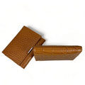 LeatherLuxe premium women’s leather wallet and card holder with secure locker, elegant compact design, luxury brown finish