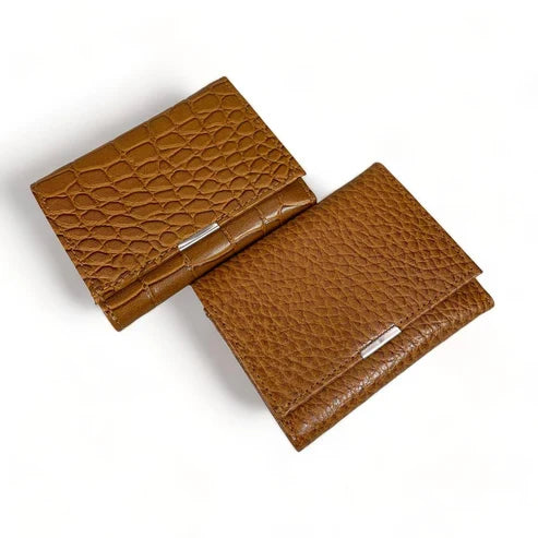 LeatherLuxe premium women’s leather wallet and card holder with secure locker, elegant compact design, luxury brown finish