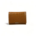 LeatherLuxe premium women’s leather wallet and card holder with secure locker, elegant compact design, luxury brown finish