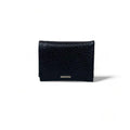 Elegant black genuine leather women’s wallet and card holder with secure locker — stylish and premium accessory by LeatherLuxe