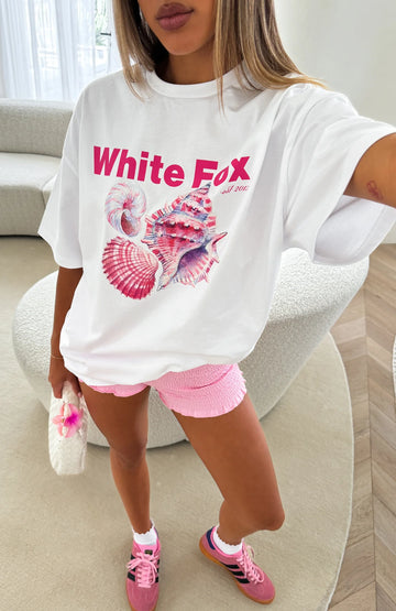 Hear The Ocean Oversized Tee White | Women's Oversized T-Shirt