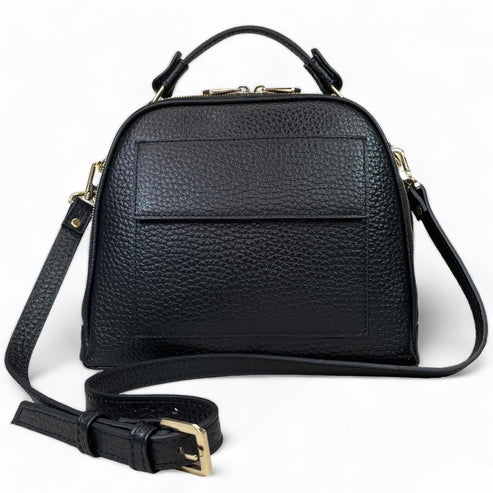 Black Leather Women's Handbag – LeatherLuxe Satchel