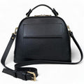 Black Leather Women's Handbag – LeatherLuxe Satchel