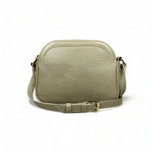 LeatherLuxe cream women’s shoulder bag front view