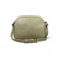 Cream leather women’s shoulder bag and crossbody by LeatherLuxe – elegant, premium quality handbag with adjustable strap and gold-tone hardware.