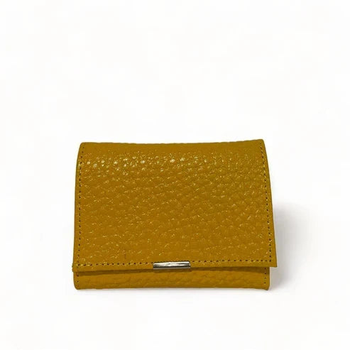 LeatherLuxe Yellow Women’s Leather Wallet Front View