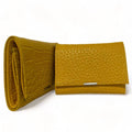LeatherLuxe Yellow Leather Women’s Wallet and Card Holder – Premium Genuine Leather Purse with Locker Closure, Elegant and Compact Design