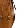Light brown genuine leather women’s backpack with premium finish – LeatherLuxe fashion bag for everyday use.