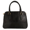 LeatherLuxe Black Crocodile-Style Leather Office Shoulder Bag – Premium functional leather bag with elegant crocodile texture and adjustable strap.