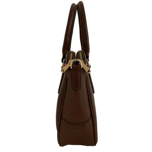LeatherLuxe brown leather office bag with adjustable shoulder strap, durable stitching, and premium finish — stylish and functional for business and daily use.