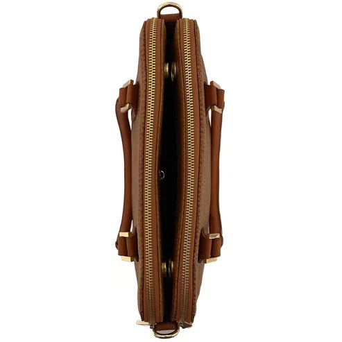 Premium Light Brown Leather Office Bag with Shoulder Strap — Elegant, Durable, and Spacious Business Bag for Professionals