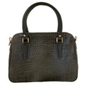 Silver crocodile leather office bag for professionals, stylish luxury business bag with textured design and premium finish