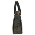 Silver crocodile leather office bag for professionals, stylish luxury business bag with textured design and premium finish