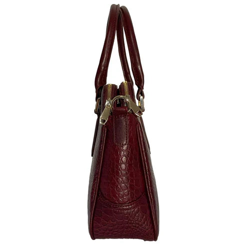 LeatherLuxe premium red leather office bag for professionals, stylish shoulder bag with sleek design, durable craftsmanship, and elegant finish.