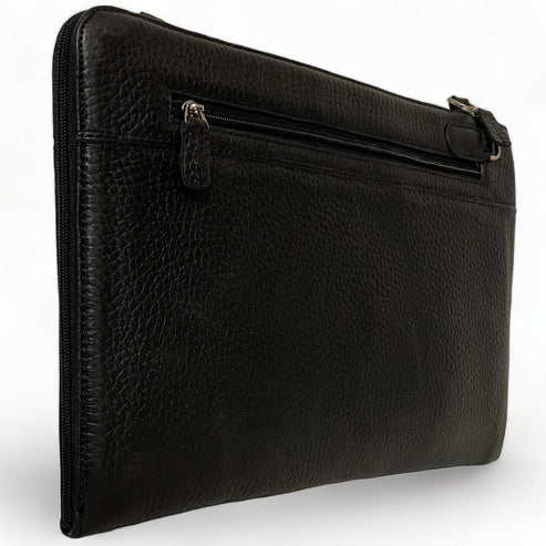 Black Leather Wristlet – Front View