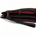 LeatherLuxe black leather wristlet, large unisex shoulder bag with sleek minimalist design and premium craftsmanship