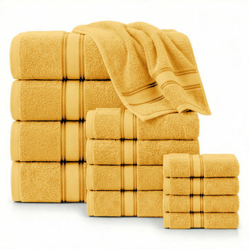 12 Piece 100% Cotton Towel Set 550GSM - Mimosa
