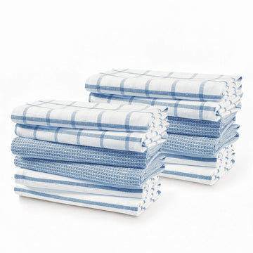 Set of 12 Multiweave Kitchen Towels - Indigo