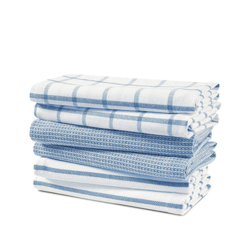 Set of 6 Multiweave Kitchen Towels - Indigo