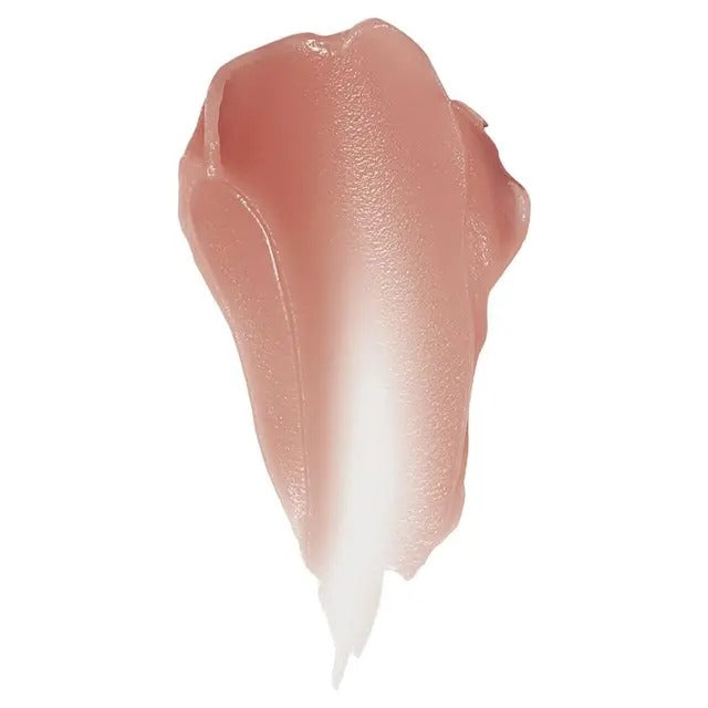 Lipstick with rose gold casing and 'Nude by Nature' branding on a white background