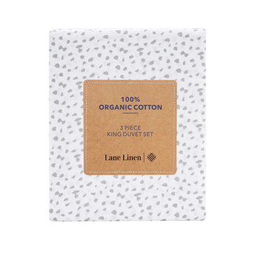 100% Organic Washed Cotton Quilt Cover Set - Haze Grey