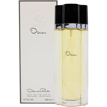 Oscar de la Renta perfume bottle and packaging on a white background