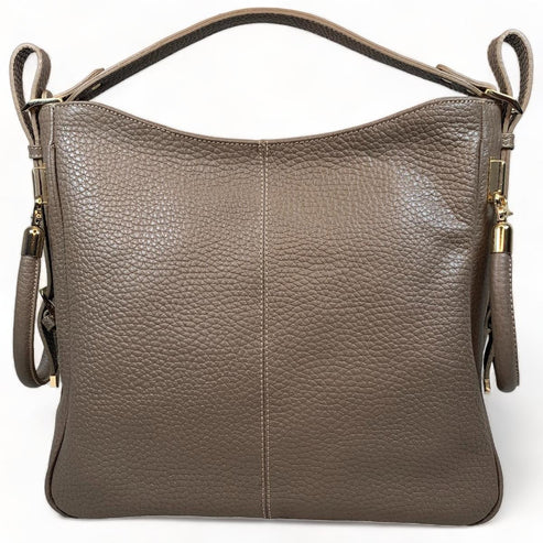 LeatherLuxe Khaki Leather Tote Bag – Elegant premium women’s handbag made of genuine leather with spacious design and stylish finish.