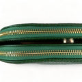 Elegant green leather women's shoulder bag by LeatherLuxe with crossbody strap, premium finish, and stylish modern design.