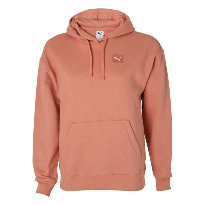 Coral hoodie with Puma logo on a white background