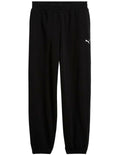 Puma Wardrobe Ess Sweatpants with Cat Logo embroidery, elasticated waistband and cuffs, made from recycled cotton and polyester blend