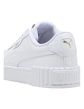 Puma Carina 3.0 women’s leather sneakers with flat heel, Softfoam cushioning, and tennis-inspired design