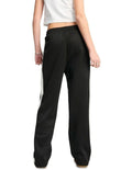 Puma T7 Always On Straight Pants with recycled polyester blend, side stripe panel inserts, zippered seam pockets, elastic waistband, and embroidered Cat Logo