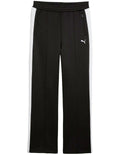 Puma T7 Always On Straight Pants with recycled polyester blend, side stripe panel inserts, zippered seam pockets, elastic waistband, and embroidered Cat Logo
