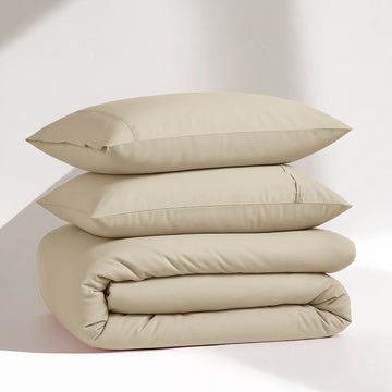 100% Organic Washed Cotton Quilt Cover Set - Linen