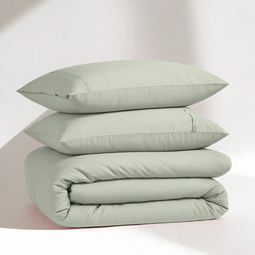 100% Organic Washed Cotton Quilt Cover Set - Mineral