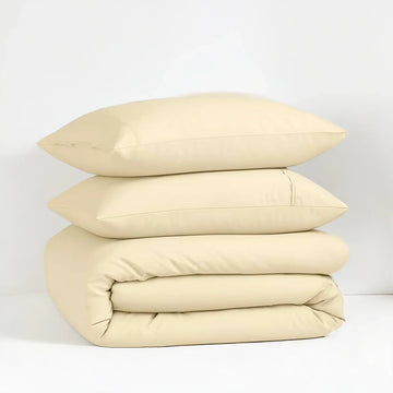 100% Organic Washed Cotton Quilt Cover Set - Vanilla
