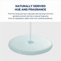 Product with a blue hue and natural fragrance on a white background