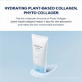 Tube of Centella Asiatica Extract on a light blue background with text about hydrating plant-based collagen.