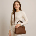 Functional Shoulder Bag - Brown Leather Office Bag