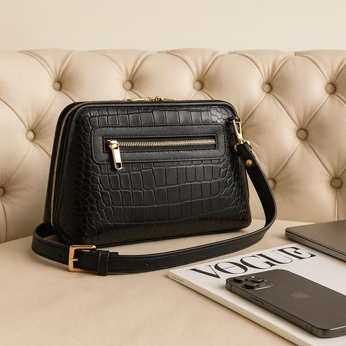 Black Leather Clutch Bag Shoulder Bag – LeatherLuxe