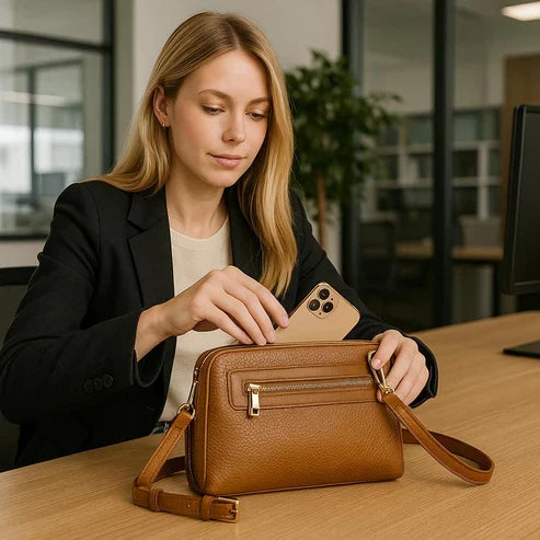 LeatherLuxe Brown Clutch Bag Shoulder Bag