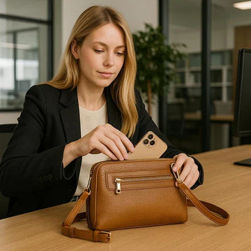 LeatherLuxe Brown Clutch Bag Shoulder Bag