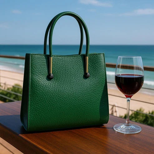 Women's Leather Handbag – Green Leather Shoulder Bag
