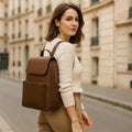 Brown Leather Women's Backpack – Laptop Bag